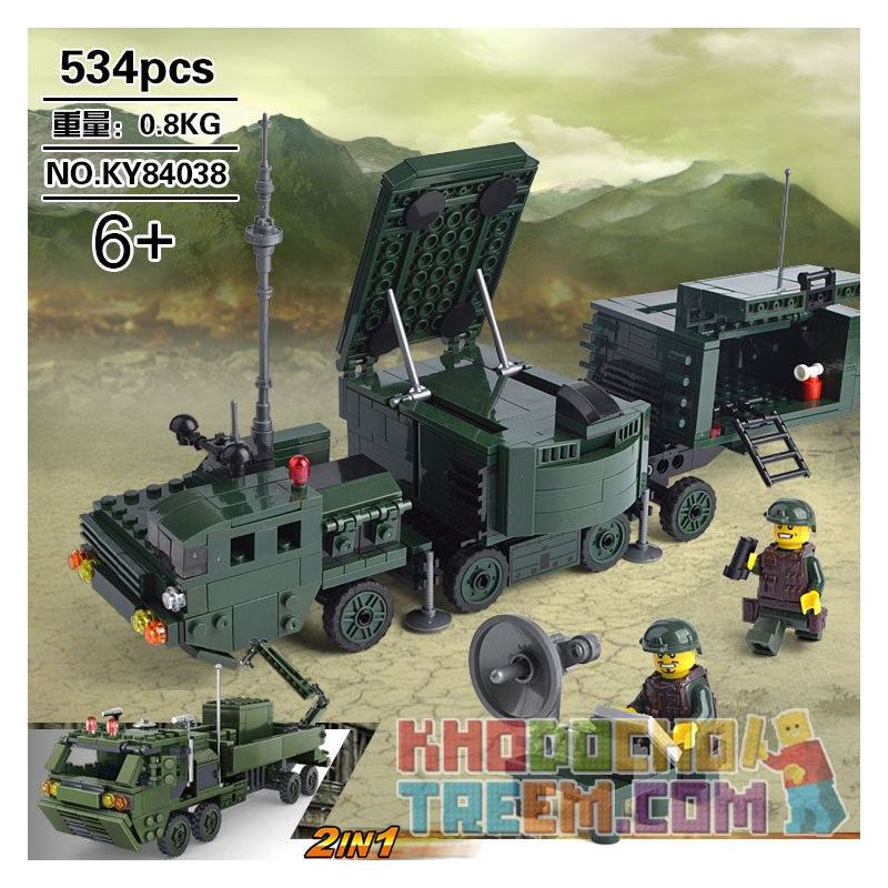 Kazi KY84038 84038 non Lego 30N6E2 HƯỚNG DẪN VIÊN CHIẾU SÁNG XE RADAR TẢI HẠNG NẶNG ĐA CHỨC NĂNG M985A2 bộ đồ chơi xếp lắp ráp ghép mô hình Field Army FIELD ARMY MISSILE LAUNCH VEHICLE Chiến Trường 534 khối