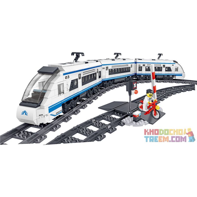 ZHEGAO QL0310 0310 non  TÀU CAO TỐC HÀI HÒA bộ đồ chơi xếp lắp ráp ghép mô hình Trains RAIL TRANSIT Tàu Hỏa 941 khối