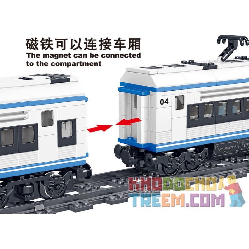 ZHEGAO QL0310 0310 non  TÀU CAO TỐC HÀI HÒA bộ đồ chơi xếp lắp ráp ghép mô hình Trains RAIL TRANSIT Tàu Hỏa 941 khối