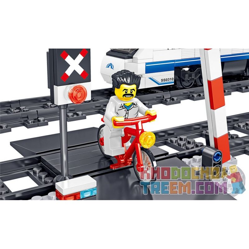 ZHEGAO QL0310 0310 non  TÀU CAO TỐC HÀI HÒA bộ đồ chơi xếp lắp ráp ghép mô hình Trains RAIL TRANSIT Tàu Hỏa 941 khối