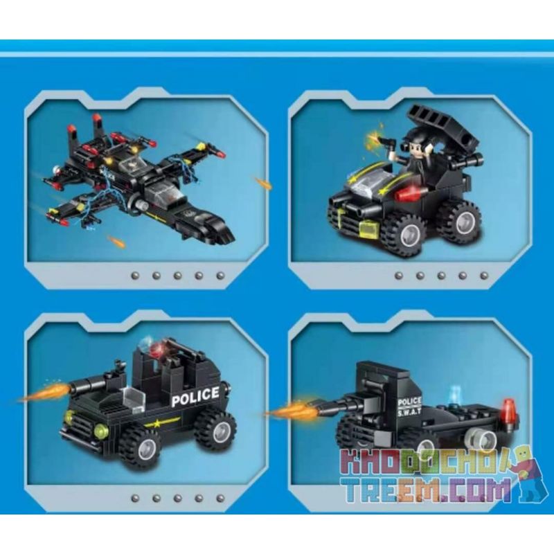ZHEGAO QL0167 0167 non  THAY ĐỔI MÁY CẢNH SÁT ĐẶC BIỆT 35 bộ đồ chơi xếp lắp ráp ghép mô hình Swat Special Force POWER Đặc Nhiệm 820 khối