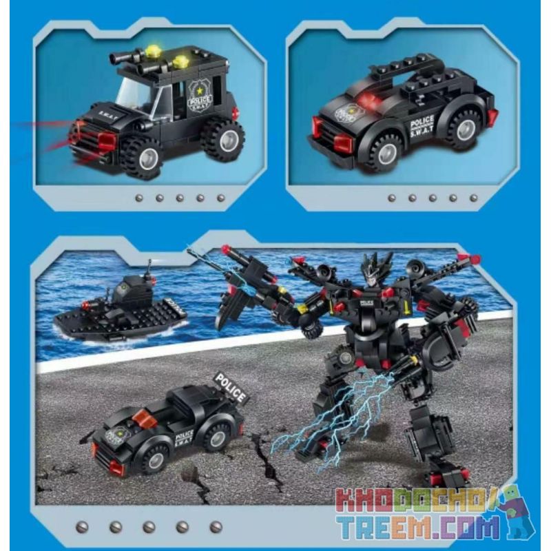 ZHEGAO QL0167 0167 non  THAY ĐỔI MÁY CẢNH SÁT ĐẶC BIỆT 35 bộ đồ chơi xếp lắp ráp ghép mô hình Swat Special Force POWER Đặc Nhiệm 820 khối
