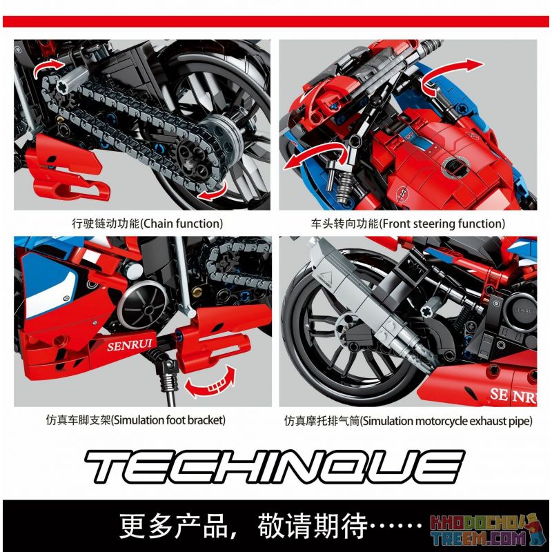 SEMBO 701808 non  HONDA CBR. bộ đồ chơi xếp lắp ráp ghép mô hình  HONDA CBR MOTORCYCLE Kỹ Thuật Công Nghệ Cao Mô Hình Phương Tiện 857 khối