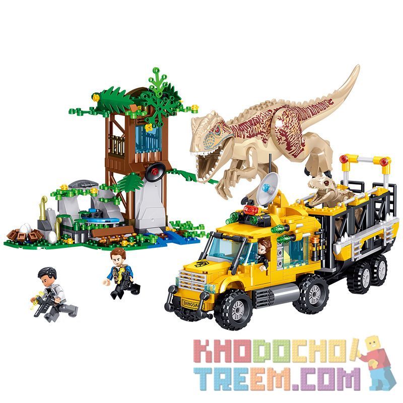 ZHEGAO QL1720 1720 non Lego XE TẢI RỒNG THÔ bộ đồ chơi xếp lắp ráp ghép mô hình Jurassic World DINOSAUR Thế Giới Khủng Long 582 khối