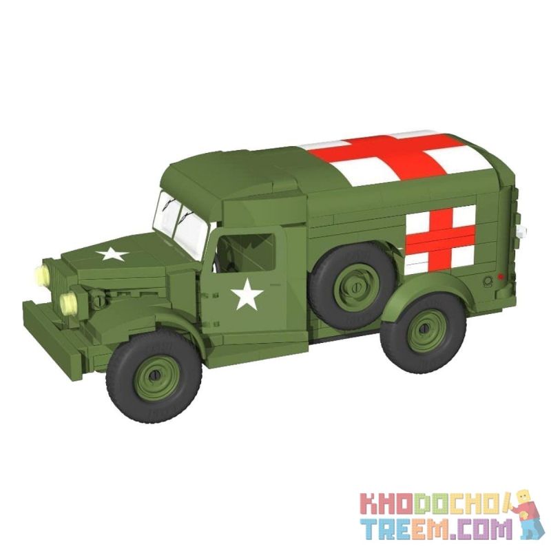 COBI CHARACTER BUILDING COBI-2549 2549 COBI2549 non Lego DODGE WC54 XE CỨU THƯƠNG bộ đồ chơi xếp lắp ráp ghép mô hình Military Army DODGE WC54 AMBULANCE Quân Sự Bộ Đội