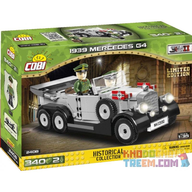 COBI CHARACTER BUILDING COBI-2408 2408 COBI2408 COBI-2409 2409 COBI2409 non Lego 1939 MERCEDES G4. bộ đồ chơi xếp lắp ráp ghép mô hình Military Army Quân Sự Bộ Đội 272 khối