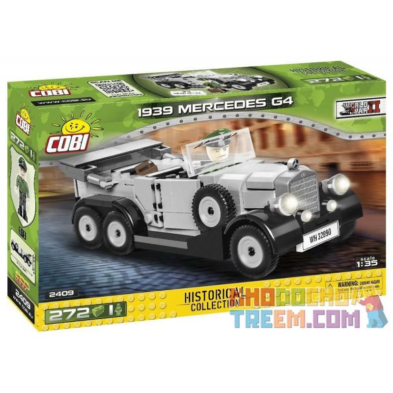 COBI CHARACTER BUILDING COBI-2408 2408 COBI2408 COBI-2409 2409 COBI2409 non  1939 MERCEDES G4. bộ đồ chơi xếp lắp ráp ghép mô hình Military Army Quân Sự Bộ Đội 272 khối