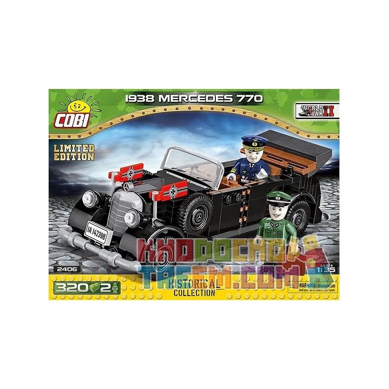 COBI CHARACTER BUILDING COBI-2407 2407 COBI2407 COBI-2406 2406 COBI2406 non  1938 MERCEDES 770. bộ đồ chơi xếp lắp ráp ghép mô hình Military Army Quân Sự Bộ Đội 225 khối