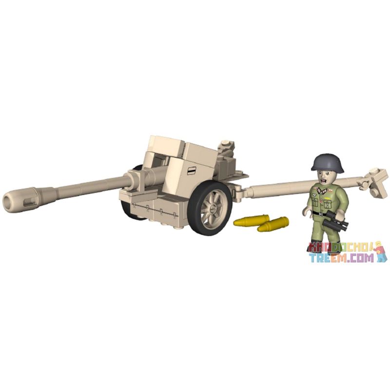 COBI CHARACTER BUILDING COBI-2252 2252 COBI2252 non Lego SÚNG CHỐNG BỂ PAK 40 tỷ lệ 1:35 bộ đồ chơi xếp lắp ráp ghép mô hình Military Army PAK 40 ANTI-TANK GUN Quân Sự Bộ Đội 85 khối