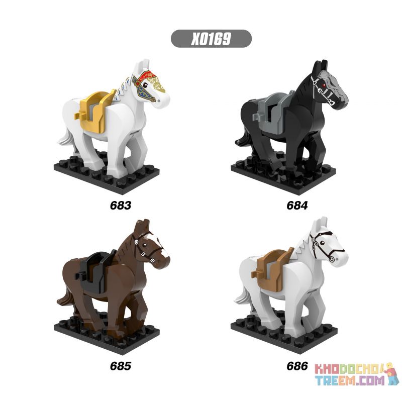 XINH 683 684 685 686 X0169 0169 non Lego CHIẾN TRANH bộ đồ chơi xếp lắp ráp ghép mô hình Collectable Minifigures BATTLE STEED Búp Bê Sưu Tầm