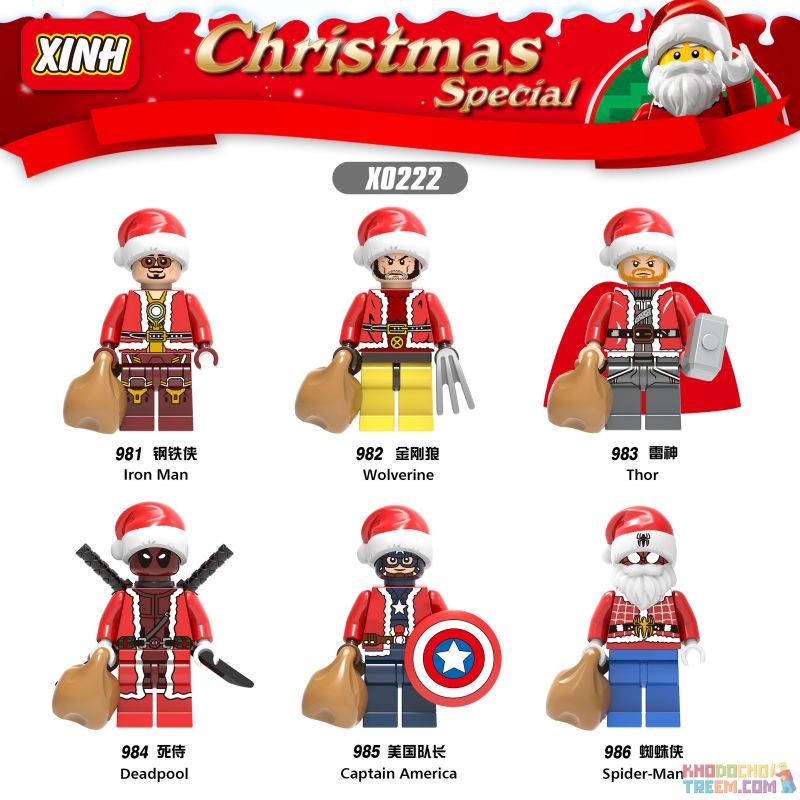 XINH X0222 0222 981 982 983 984 985 986 non Lego GIÁNG SINH ĐẶC BIỆT bộ đồ chơi xếp lắp ráp ghép mô hình Collectable Minifigures CHRISTMAS SPECIAL Búp Bê Sưu Tầm