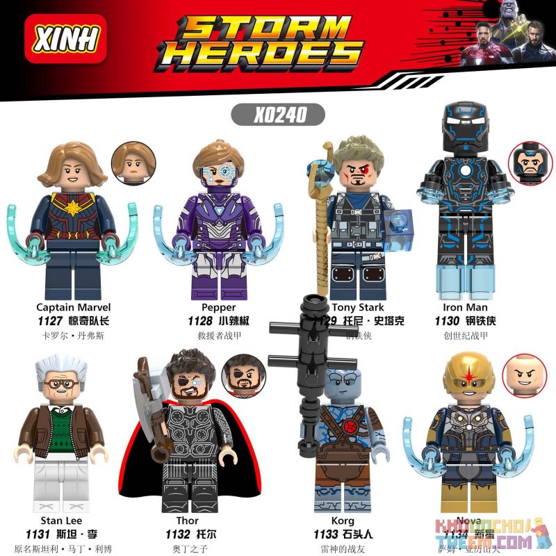 XINH 1127 1128 1129 1130 1131 1132 1133 1134 X0240 0240 non Lego HÀNG TRĂM NGƯỜI 8 SIÊU ANH HÙNG bộ đồ chơi xếp lắp ráp ghép mô hình Marvel Super Heroes STORM HEROES Siêu Anh Hùng Marvel