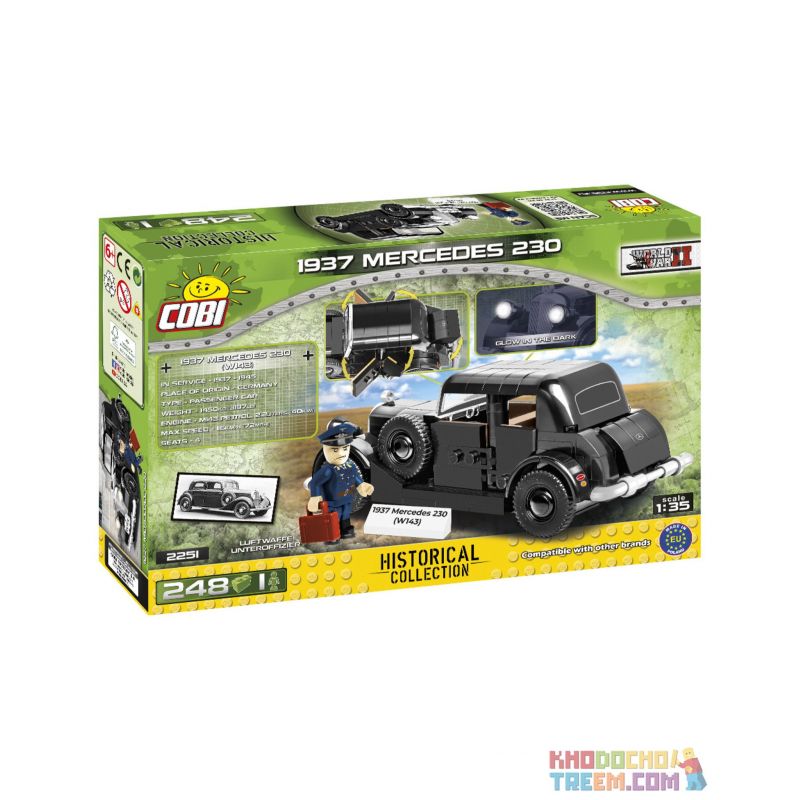 COBI CHARACTER BUILDING COBI-2251 2251 COBI2251 non  1937 MERCEDES 230. bộ đồ chơi xếp lắp ráp ghép mô hình Military Army Quân Sự Bộ Đội 248 khối