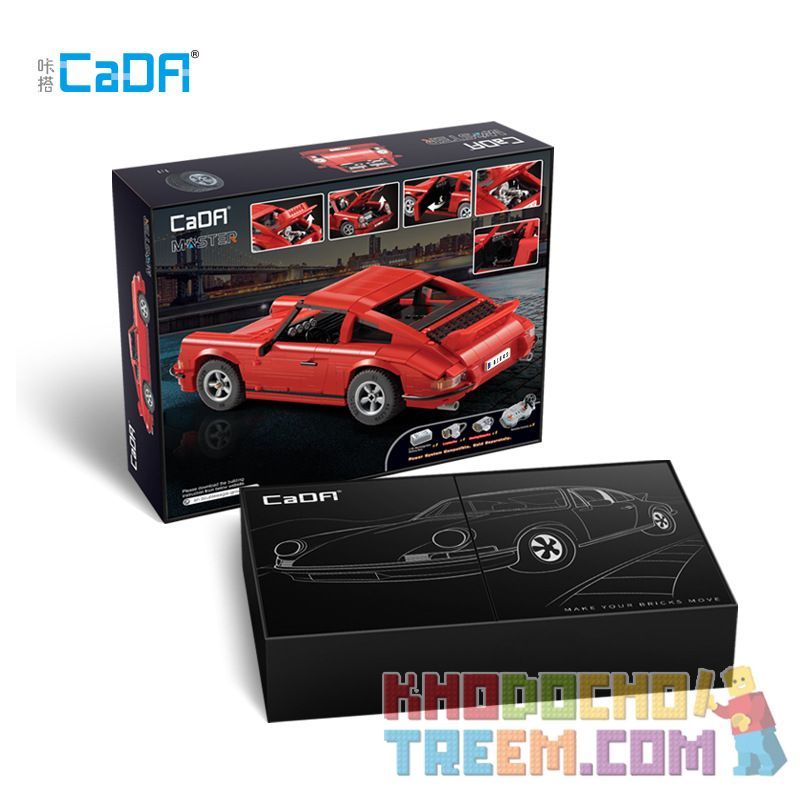 DOUBLEE CADA C61045 61045 non  XE THỂ THAO RETRO PORSCHE 911 12 5 tỷ lệ 1:12.5 bộ đồ chơi xếp lắp ráp ghép mô hình Creator Expert Chuyên Gia Sáng Tạo 1429 khối