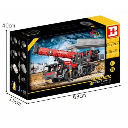 HAPPY BUILD SHINEYU XINYU YC-22003 22003 YC22003 non  ĐIỀU KHIỂN TỪ XA CÁNH TAY TREO LỚN (CẦN CẨU NẶNG) 1:17 tỷ lệ 1:17 bộ đồ chơi xếp lắp ráp ghép mô hình Build Team SHINE YU MOBILE CRANE Đội Xây Dựng 4885 khối