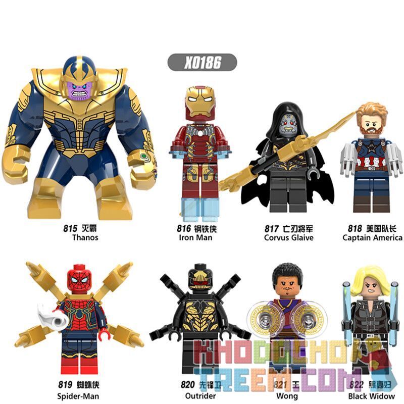 XINH 815 816 817 818 819 820 821 822 X0186 0186 non Lego HÀNG TRĂM NGƯỜI 8 LIÊN MINH AVENGERS bộ đồ chơi xếp lắp ráp ghép mô hình The Avengers STORM HEROES