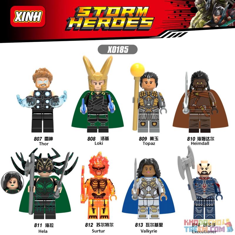 XINH X0185 0185 807 808 809 810 811 812 813 814 non Lego HÀNG TRĂM NGƯỜI 8 THUNDER 3 bộ đồ chơi xếp lắp ráp ghép mô hình Marvel Super Heroes STORM HEROES Siêu Anh Hùng Marvel