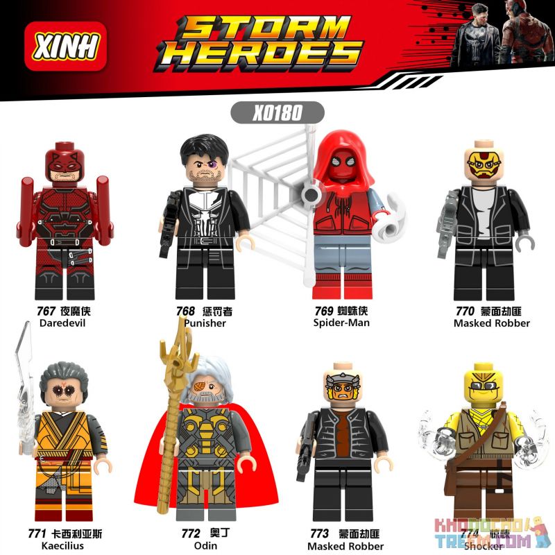 XINH X0180 0180 767 768 769 770 771 772 773 774 non Lego HÀNG TRĂM NGƯỜI 8 SIÊU ANH HÙNG bộ đồ chơi xếp lắp ráp ghép mô hình Marvel Super Heroes STORM HEROES Siêu Anh Hùng Marvel