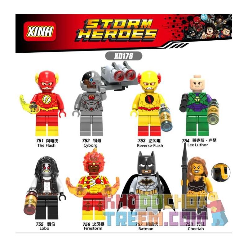 XINH X0178 0178 751 752 753 754 755 756 757 758 non Lego HÀNG TRĂM NGƯỜI 8 SIÊU ANH HÙNG bộ đồ chơi xếp lắp ráp ghép mô hình Dc Comics Super Heroes STORM HEROES Siêu Anh Hùng Dc