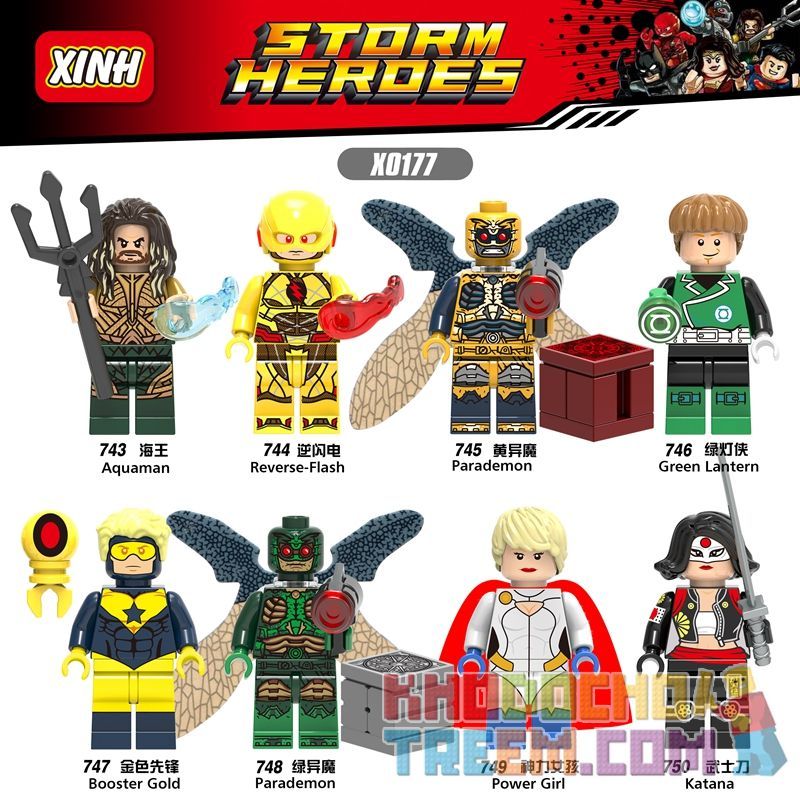 XINH X0177 0177 743 744 745 746 747 748 749 750 non Lego HÀNG TRĂM NGƯỜI 8 SIÊU ANH HÙNG bộ đồ chơi xếp lắp ráp ghép mô hình Dc Comics Super Heroes STORM HEROES Siêu Anh Hùng Dc