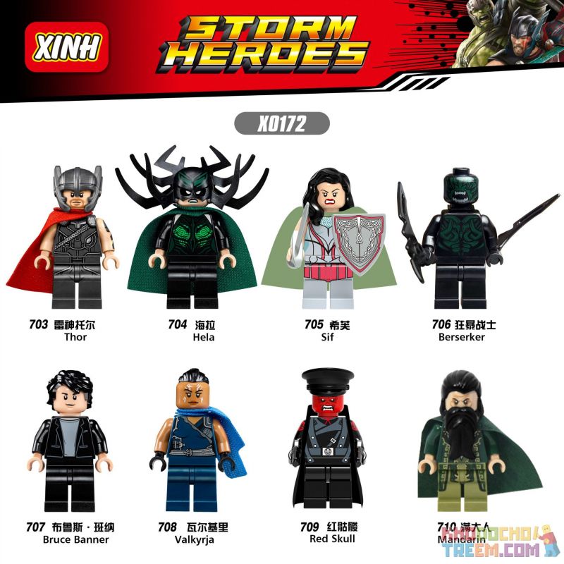 XINH 703 704 705 706 707 708 709 710 X0172 0172 non Lego HÀNG TRĂM NGƯỜI 8 SIÊU ANH HÙNG bộ đồ chơi xếp lắp ráp ghép mô hình Marvel Super Heroes STORM HEROES Siêu Anh Hùng Marvel