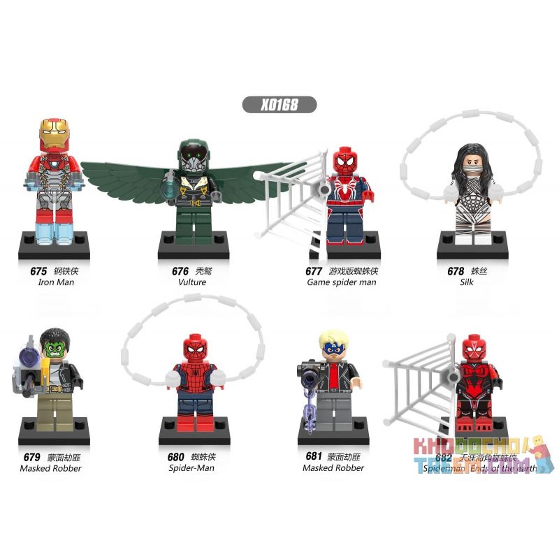 XINH X0168 0168 675 676 677 678 679 680 681 682 non Lego HÀNG TRĂM NGƯỜI 8 NHỆN bộ đồ chơi xếp lắp ráp ghép mô hình Marvel Super Heroes STORM HEROES Siêu Anh Hùng Marvel