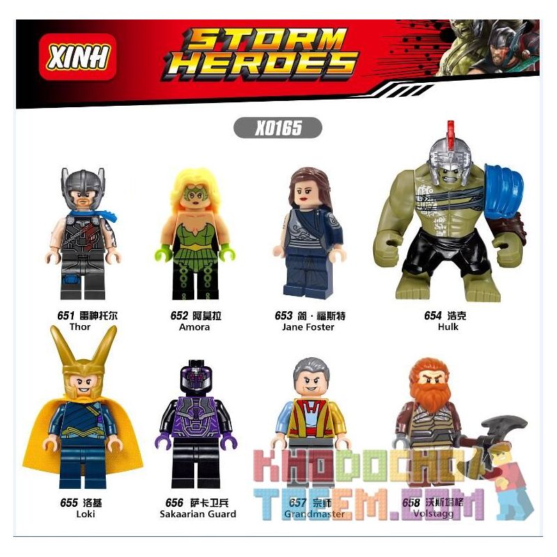 XINH X0165 0165 651 652 653 654 655 656 657 658 non Lego HÀNG TRĂM NGƯỜI 8 THUNDER 3 bộ đồ chơi xếp lắp ráp ghép mô hình Marvel Super Heroes STORM HEROES Siêu Anh Hùng Marvel