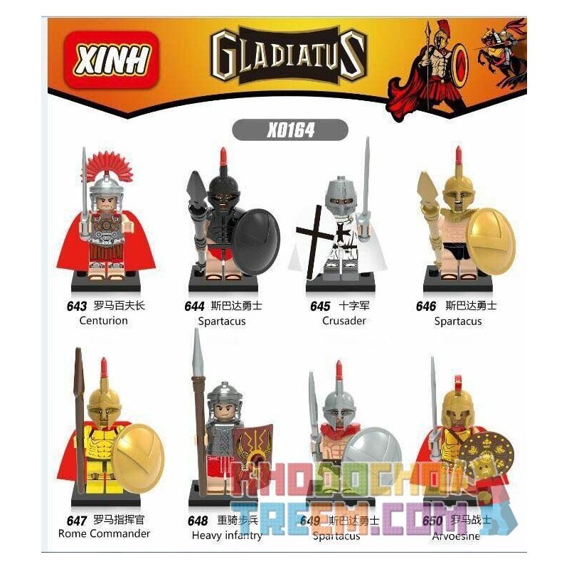 XINH X0164 0164 643 644 645 646 647 648 649 650 non Lego HÀNG TRĂM NGƯỜI 8 CAPENER bộ đồ chơi xếp lắp ráp ghép mô hình Medieval Castle GLADIATUS Chiến Tranh Trung Cổ