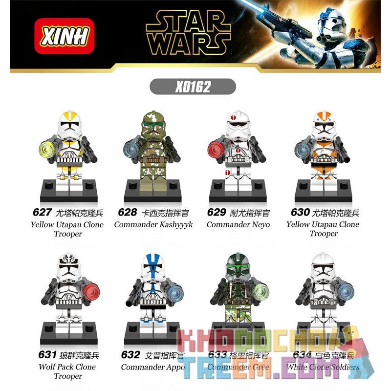 XINH X0162 0162 627 628 629 630 631 632 633 634 non Lego HÀNG TRĂM NGƯỜI 8 CHIẾN TRANH GIỮA CÁC VÌ SAO bộ đồ chơi xếp lắp ráp ghép mô hình Star Wars