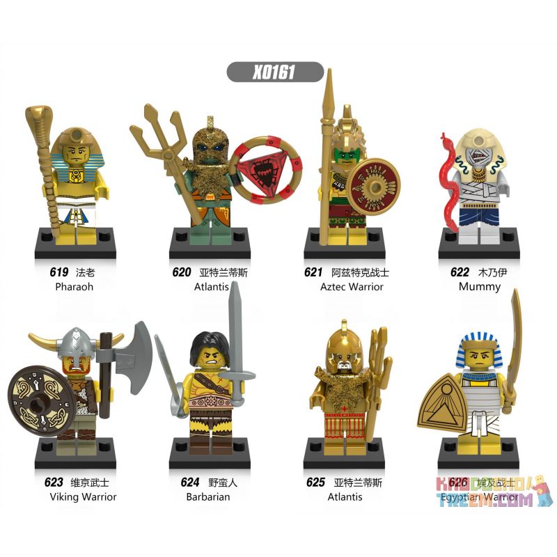 XINH X0161 0161 619 620 621 622 623 624 625 626 non Lego HÀNG TRĂM NGƯỜI 8 LAISTEL MUMMY ATLANTI CHIẾN BINH SAZTK VIKING SAMURAI BARBARIAN WARRIORIAN CẬP bộ đồ chơi xếp lắp ráp ghép mô hình Historical