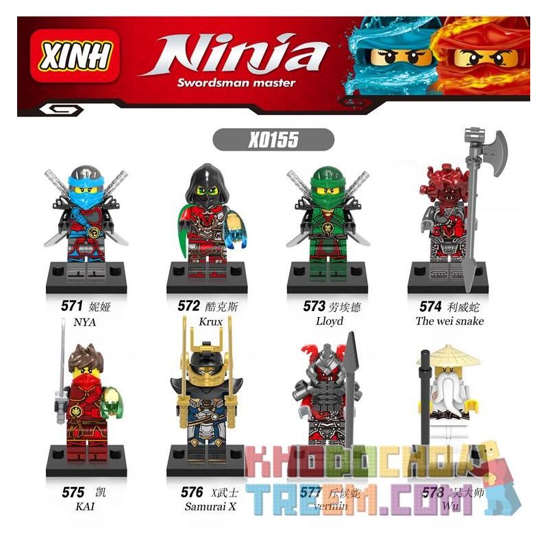 XINH X0155 0155 571 572 573 574 575 576 577 578 non Lego HÀNG TRĂM NGƯỜI 8 PHANTOM NINJA bộ đồ chơi xếp lắp ráp ghép mô hình The Lego Ninjago Movie NINJA GO Ninja Lốc Xoáy