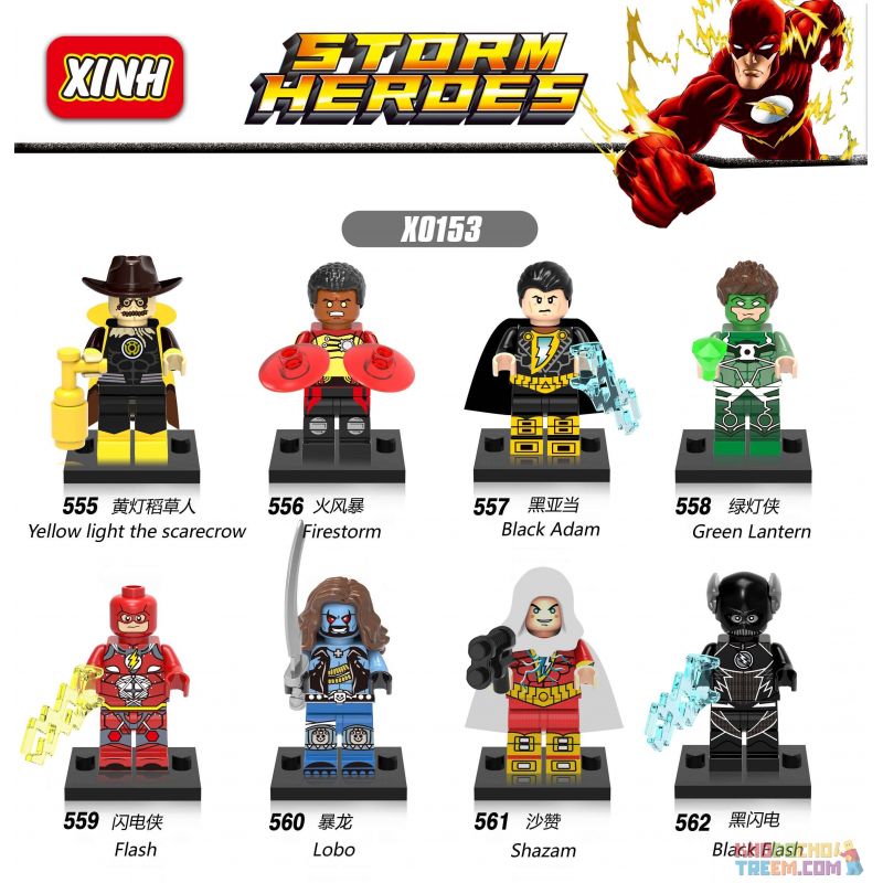 XINH 555 556 557 558 559 560 561 562 X0153 0153 non Lego HÀNG TRĂM NGƯỜI 8 SIÊU ANH HÙNG bộ đồ chơi xếp lắp ráp ghép mô hình Dc Comics Super Heroes STORM HEROES Siêu Anh Hùng Dc