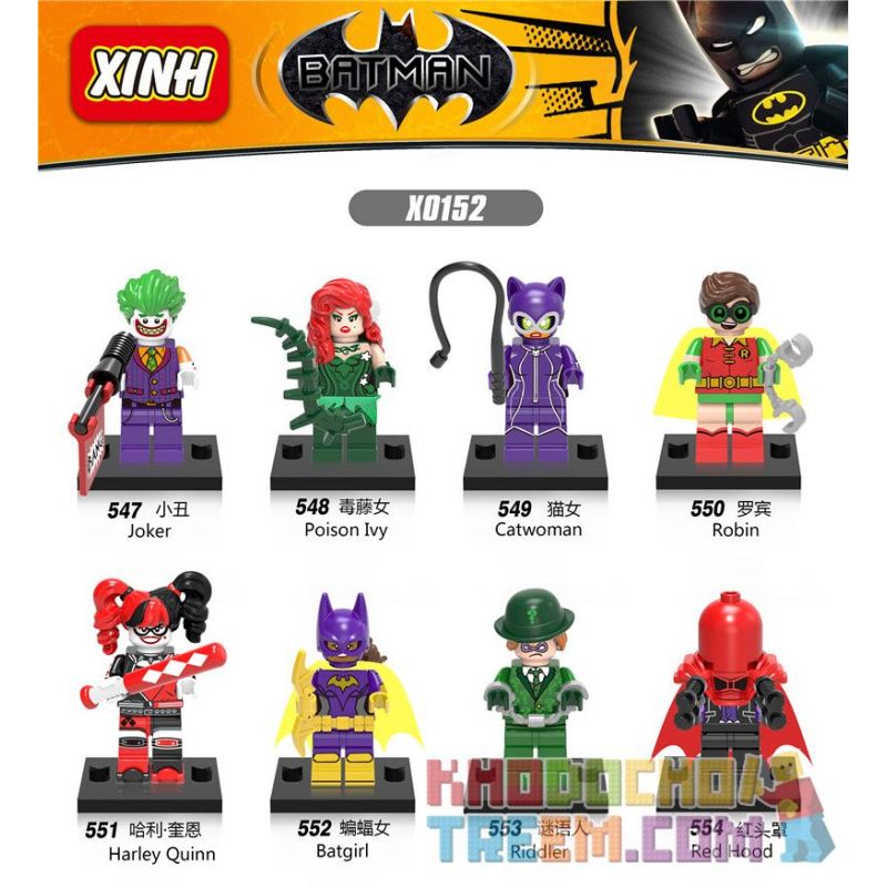 XINH X0152 0152 547 548 549 550 551 552 553 554 non Lego HÀNG TRĂM NGƯỜI 8 DƠI bộ đồ chơi xếp lắp ráp ghép mô hình The Lego Batman Movie Người Dơi Bảo Vệ Gotham