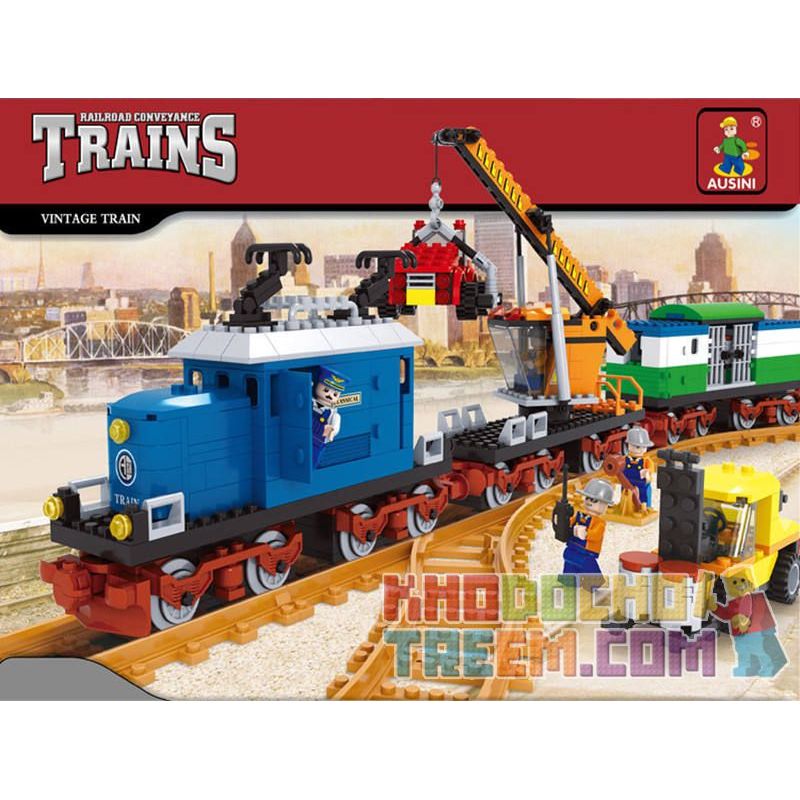 AUSINI 25709 non Lego XE LỬA bộ đồ chơi xếp lắp ráp ghép mô hình City TRAINS Thành Phố 724 khối