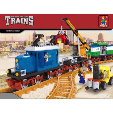 AUSINI 25709 non  XE LỬA bộ đồ chơi xếp lắp ráp ghép mô hình City TRAINS Thành Phố 724 khối
