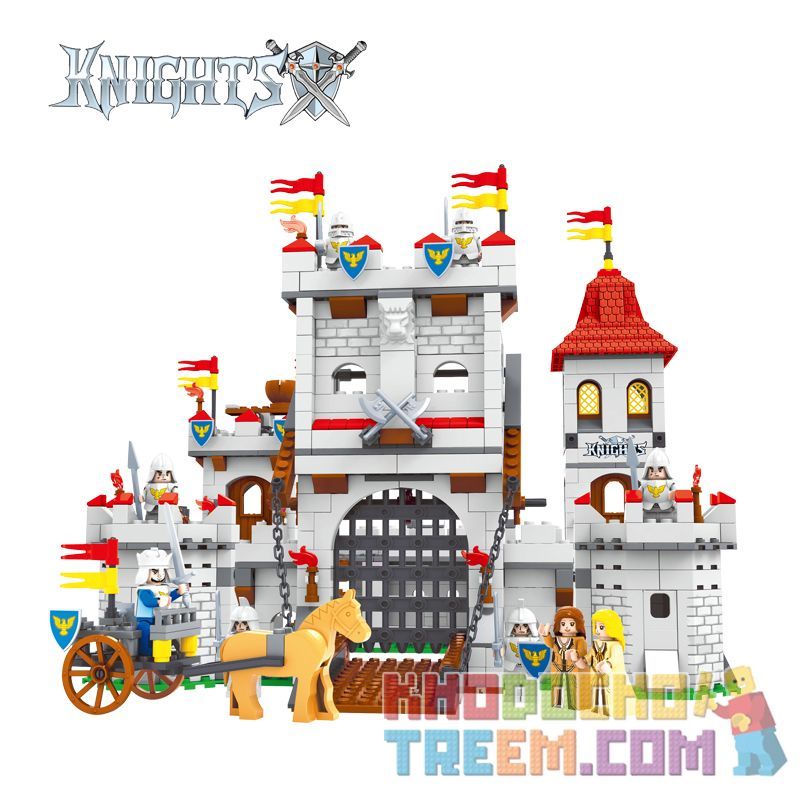 AUSINI 27110 non Lego LÂU ĐÀI SƯ TỬ bộ đồ chơi xếp lắp ráp ghép mô hình Medieval Castle KNIGHTS Chiến Tranh Trung Cổ 1118 khối