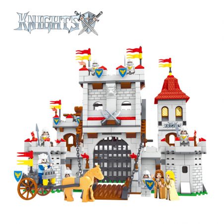 AUSINI 27110 non  LÂU ĐÀI SƯ TỬ bộ đồ chơi xếp lắp ráp ghép mô hình Medieval Castle KNIGHTS Chiến Tranh Trung Cổ 1118 khối