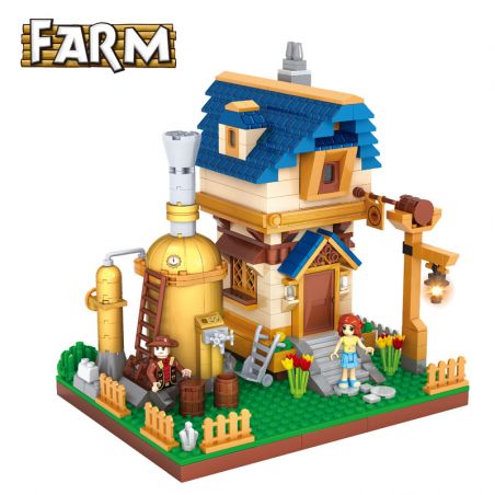 AUSINI 28801 non  NHÀ MÁY RƯỢU VANG. bộ đồ chơi xếp lắp ráp ghép mô hình City FARM Thành Phố 453 khối