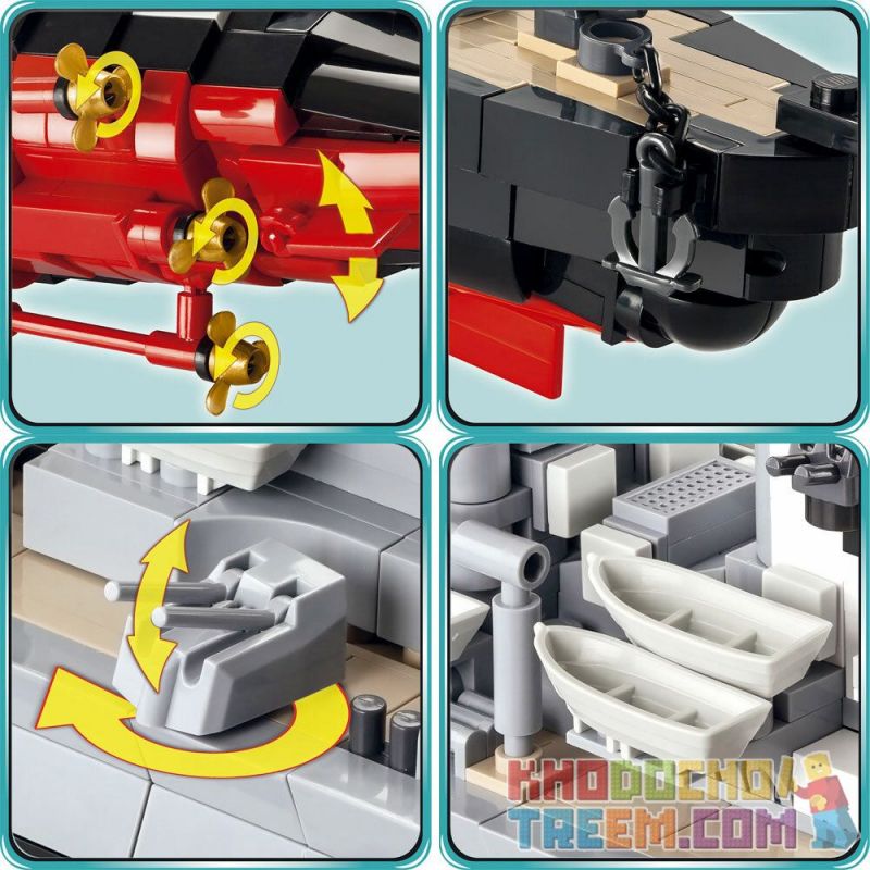 COBI CHARACTER BUILDING COBI-4823 4823 COBI4823 non  OU ROOT PRINCE HẠNG NẶNG CRUISER bộ đồ chơi xếp lắp ráp ghép mô hình Military Army PRINCE EUGEN HEAVY CRUISER Quân Sự Bộ Đội 1790 khối