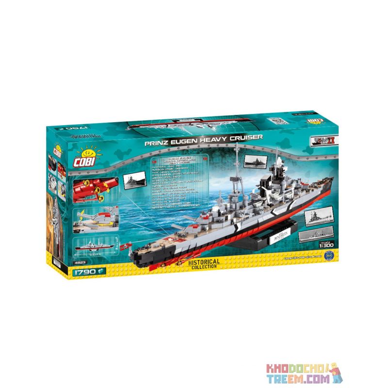 COBI CHARACTER BUILDING COBI-4823 4823 COBI4823 non  OU ROOT PRINCE HẠNG NẶNG CRUISER bộ đồ chơi xếp lắp ráp ghép mô hình Military Army PRINCE EUGEN HEAVY CRUISER Quân Sự Bộ Đội 1790 khối