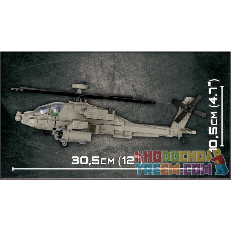 COBI CHARACTER BUILDING COBI-5808 5808 COBI5808 non  AH-64 APACHE bộ đồ chơi xếp lắp ráp ghép mô hình Military Army Quân Sự Bộ Đội 510 khối