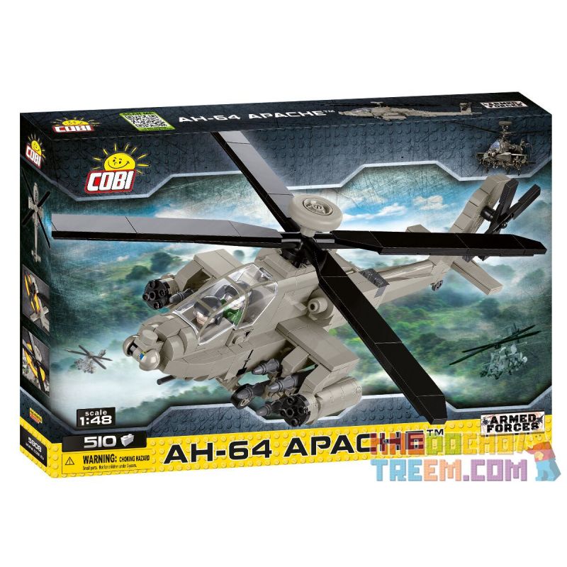 COBI CHARACTER BUILDING COBI-5808 5808 COBI5808 non  AH-64 APACHE bộ đồ chơi xếp lắp ráp ghép mô hình Military Army Quân Sự Bộ Đội 510 khối