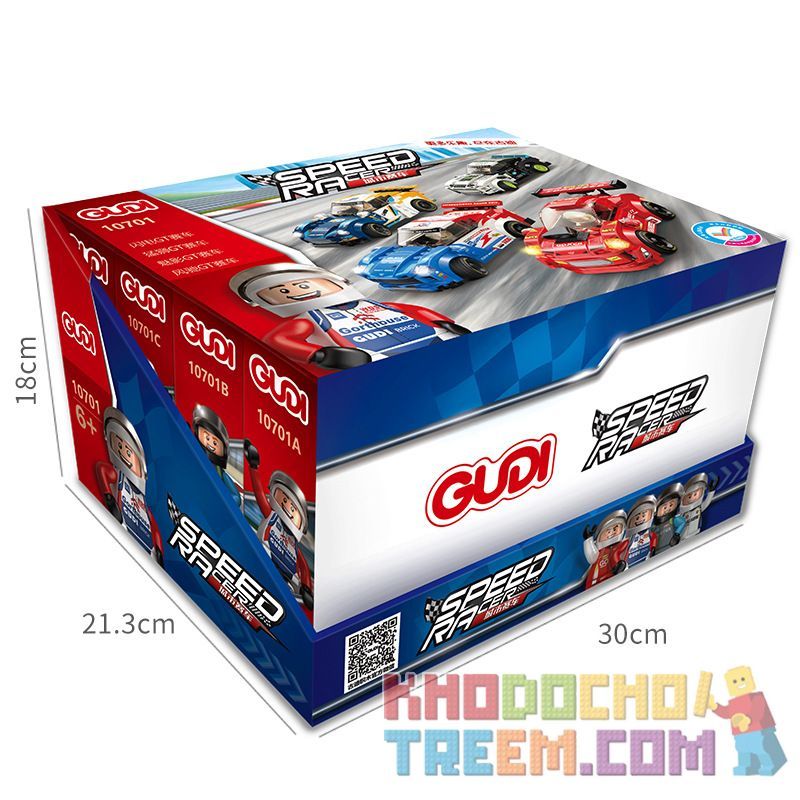GUDI 10701A 10701B 10701C 10701D non  CITY RACING 4 LIGHTNING ÍT HƠN PHANTOM GIÓ bộ đồ chơi xếp lắp ráp ghép mô hình Racers SPEED RACER Đua Tốc Độ 692 khối