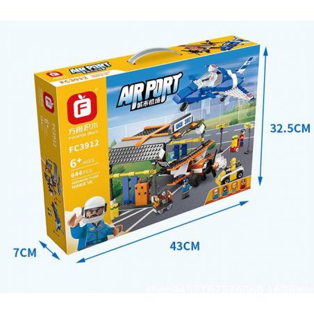 FORANGE FC3912 3912 non  HIỆU SUẤT ĐÓNG THẾ MÁY BAY bộ đồ chơi xếp lắp ráp ghép mô hình AIRPORT 644 khối