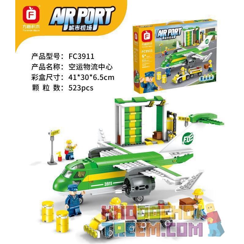 FORANGE FC3911 3911 non Lego TRUNG TÂM HẬU CẦN HÀNG KHÔNG bộ đồ chơi xếp lắp ráp ghép mô hình AIRPORT 523 khối