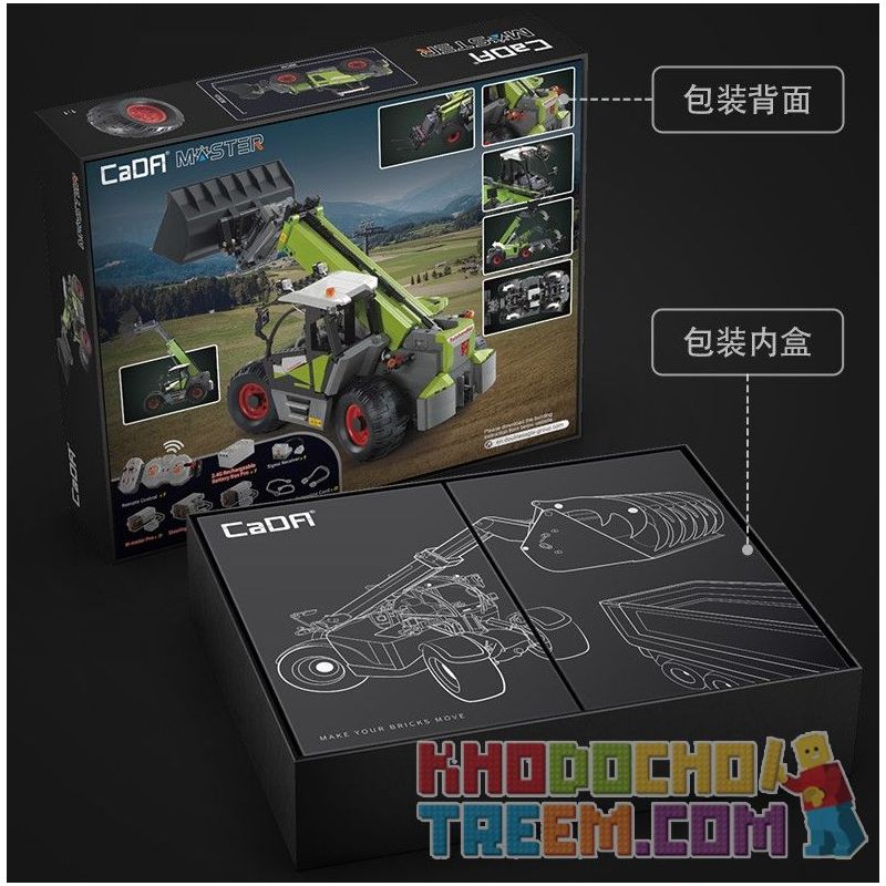 CADA C61051 61051 REBRICKABLE MOC-35607 35607 MOC35607 non  BỘ TẢI ĐIỀU KHIỂN TỪ XA ĐIỆN ĐẦY ĐỦ TÍNH NĂNG tỷ lệ 1:17 bộ đồ chơi xếp lắp ráp ghép mô hình  MULTI-FUNCTION LOADER Kỹ Thuật Công Nghệ Cao Mô Hình Phương Tiện 1408 khối