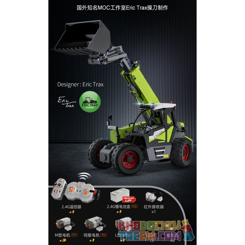 CADA C61051 61051 REBRICKABLE MOC-35607 35607 MOC35607 non  BỘ TẢI ĐIỀU KHIỂN TỪ XA ĐIỆN ĐẦY ĐỦ TÍNH NĂNG tỷ lệ 1:17 bộ đồ chơi xếp lắp ráp ghép mô hình  MULTI-FUNCTION LOADER Kỹ Thuật Công Nghệ Cao Mô Hình Phương Tiện 1408 khối