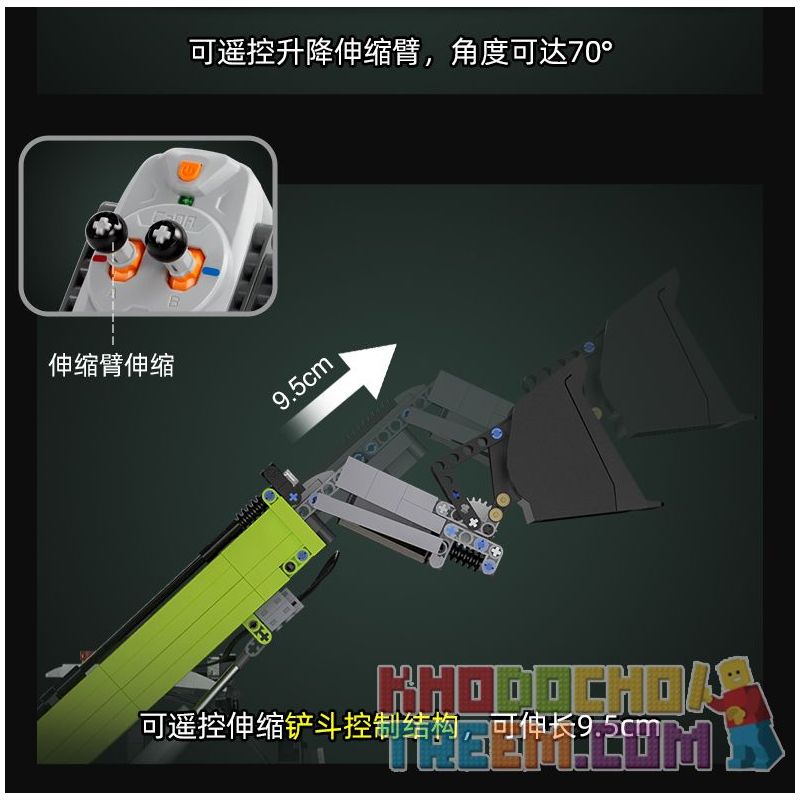 CADA C61051 61051 REBRICKABLE MOC-35607 35607 MOC35607 non  BỘ TẢI ĐIỀU KHIỂN TỪ XA ĐIỆN ĐẦY ĐỦ TÍNH NĂNG tỷ lệ 1:17 bộ đồ chơi xếp lắp ráp ghép mô hình  MULTI-FUNCTION LOADER Kỹ Thuật Công Nghệ Cao Mô Hình Phương Tiện 1408 khối