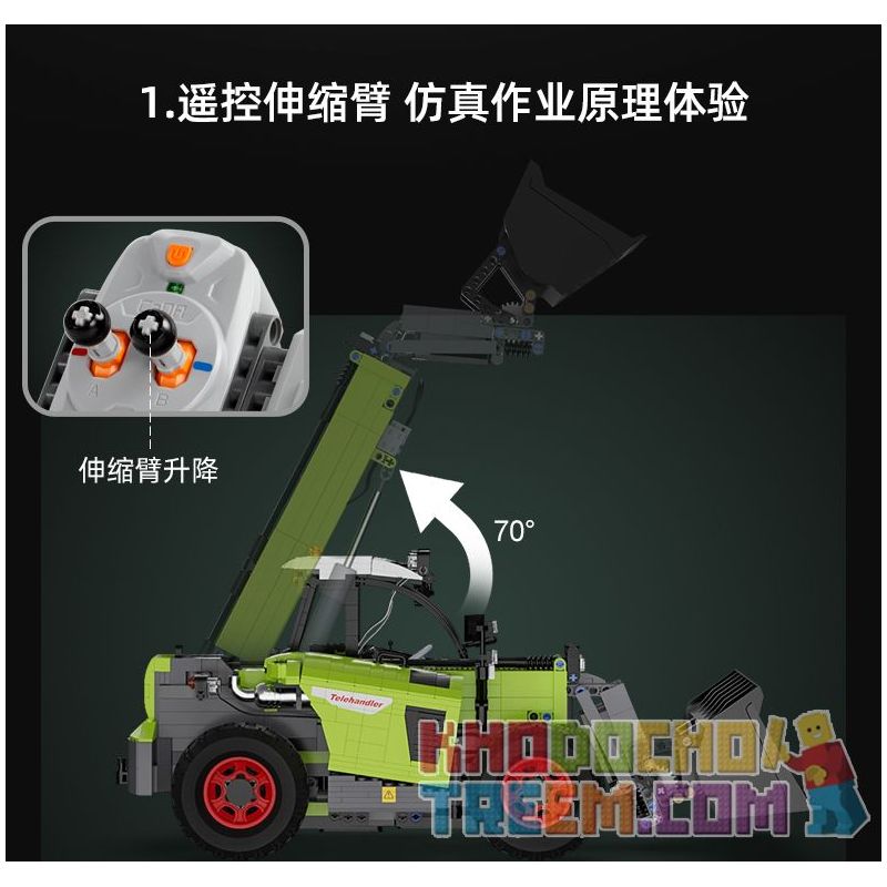 CADA C61051 61051 REBRICKABLE MOC-35607 35607 MOC35607 non  BỘ TẢI ĐIỀU KHIỂN TỪ XA ĐIỆN ĐẦY ĐỦ TÍNH NĂNG tỷ lệ 1:17 bộ đồ chơi xếp lắp ráp ghép mô hình  MULTI-FUNCTION LOADER Kỹ Thuật Công Nghệ Cao Mô Hình Phương Tiện 1408 khối