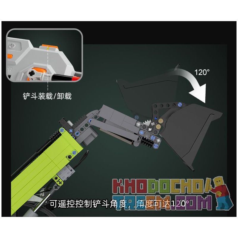 CADA C61051 61051 REBRICKABLE MOC-35607 35607 MOC35607 non  BỘ TẢI ĐIỀU KHIỂN TỪ XA ĐIỆN ĐẦY ĐỦ TÍNH NĂNG tỷ lệ 1:17 bộ đồ chơi xếp lắp ráp ghép mô hình  MULTI-FUNCTION LOADER Kỹ Thuật Công Nghệ Cao Mô Hình Phương Tiện 1408 khối